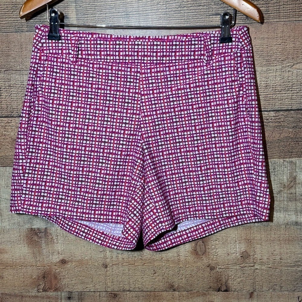 SPANX Hibiscus Gingham Sunshine Shorts size Medium 6” Comfy Stretch Golf Active - Picture 4 of 10